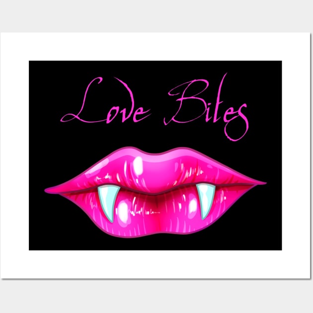 Pastel Goth Love Bites Vampire Lips Valentine Wall Art by Wanderer Bat